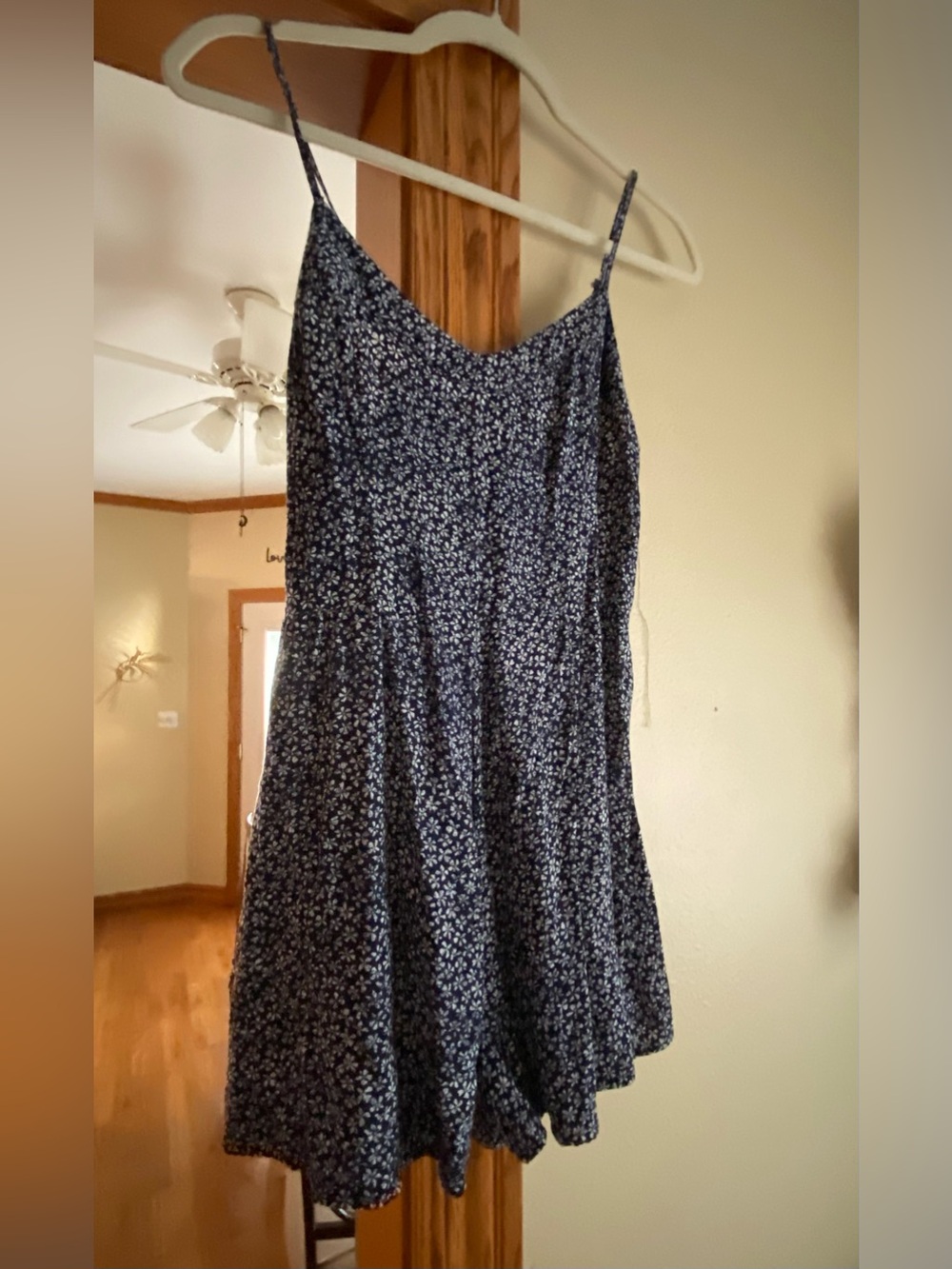 Arizona Jean Company Navy and White ditzy print romper size M